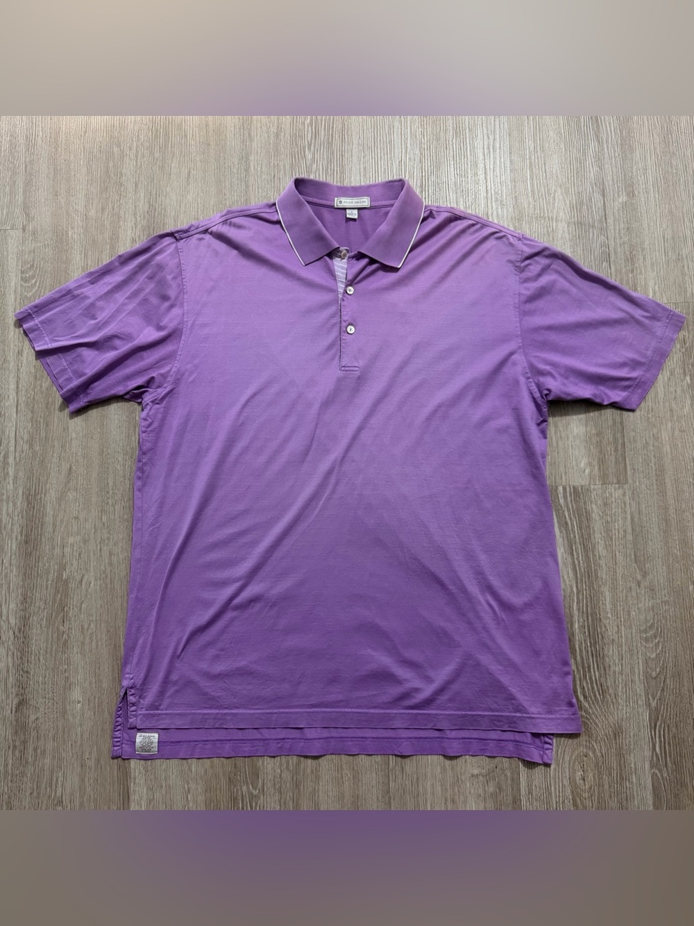 Peter Millar Men’s L Purple Cotton Golf Polo Shirt Short Sleeve Made in Korea